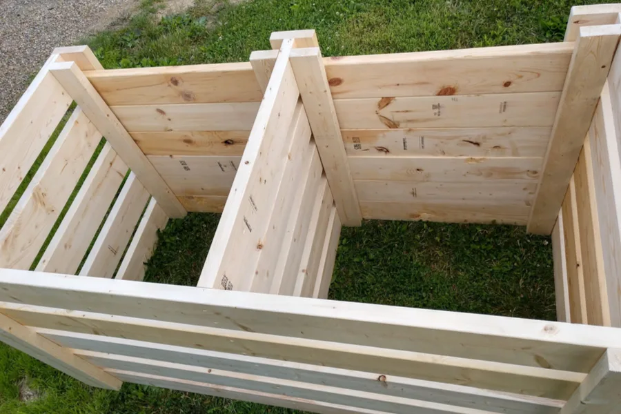 Extra Large Triple Bay Wooden Compost Bin