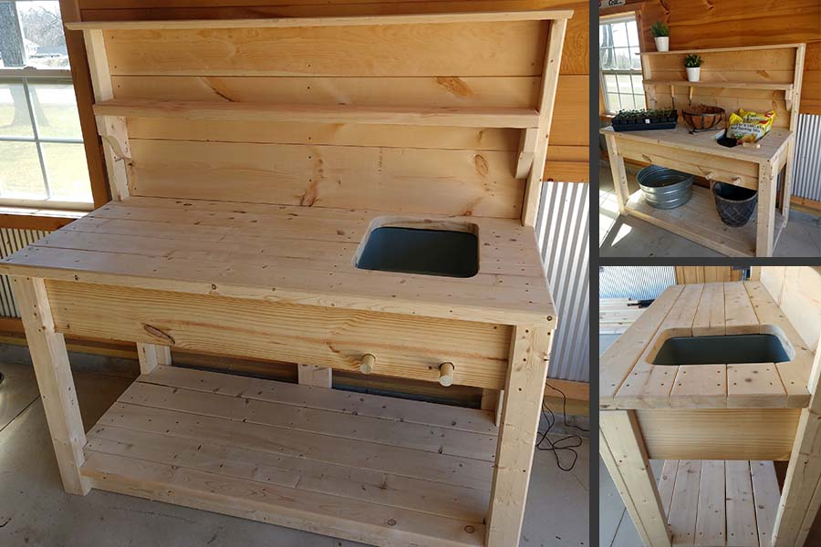 How To Build A Potting Bench The, Simple Garden Workbench Plans Free