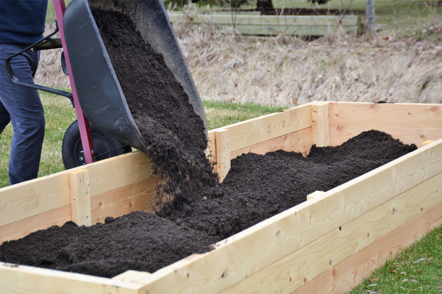 filling raised beds