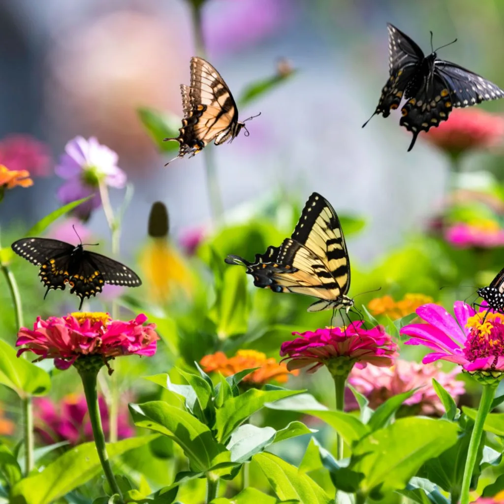 grow zinnias in a vegetable garden