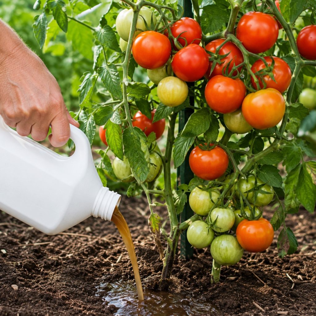 tomato plants in late summer