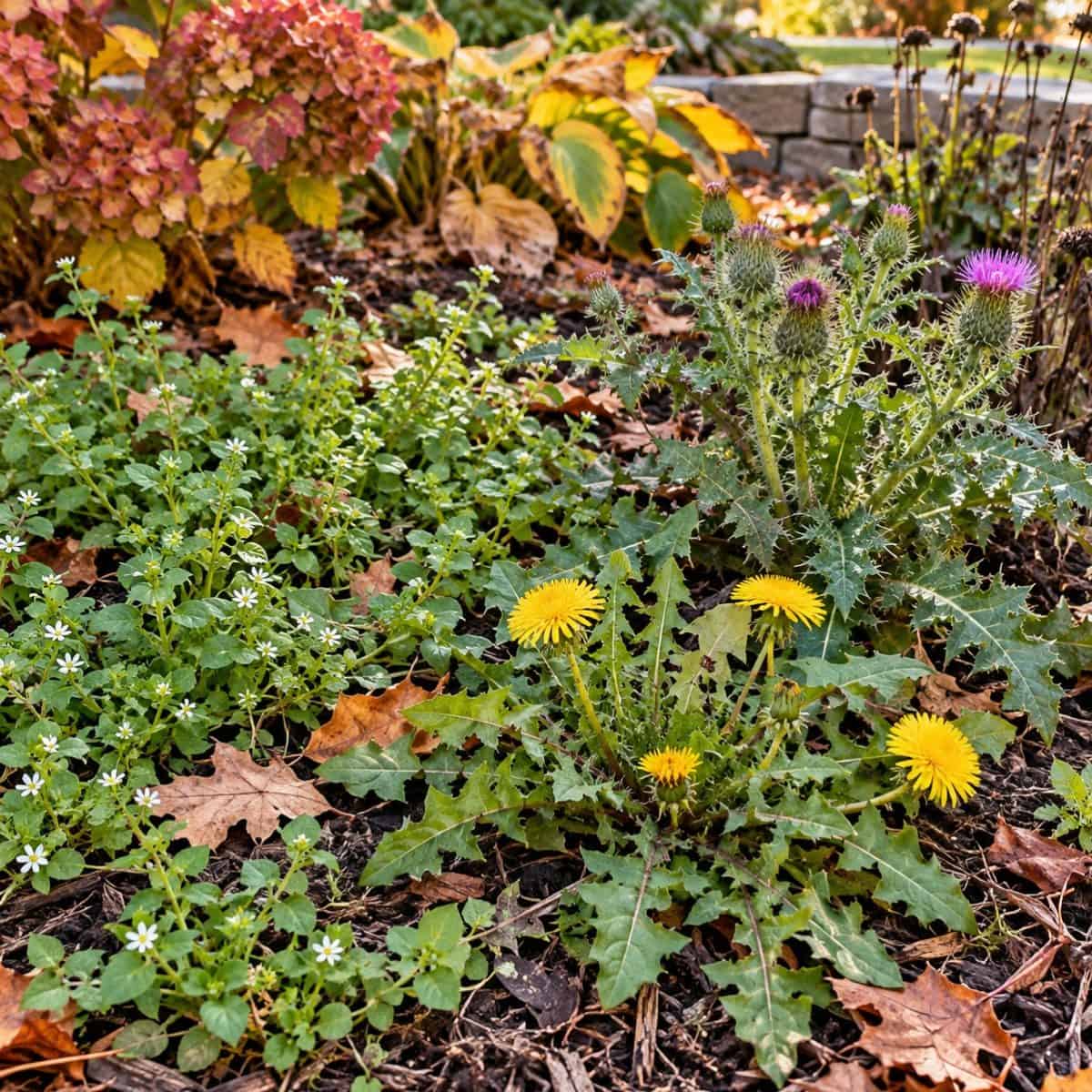 get rid of stubborn weeds in the fall
